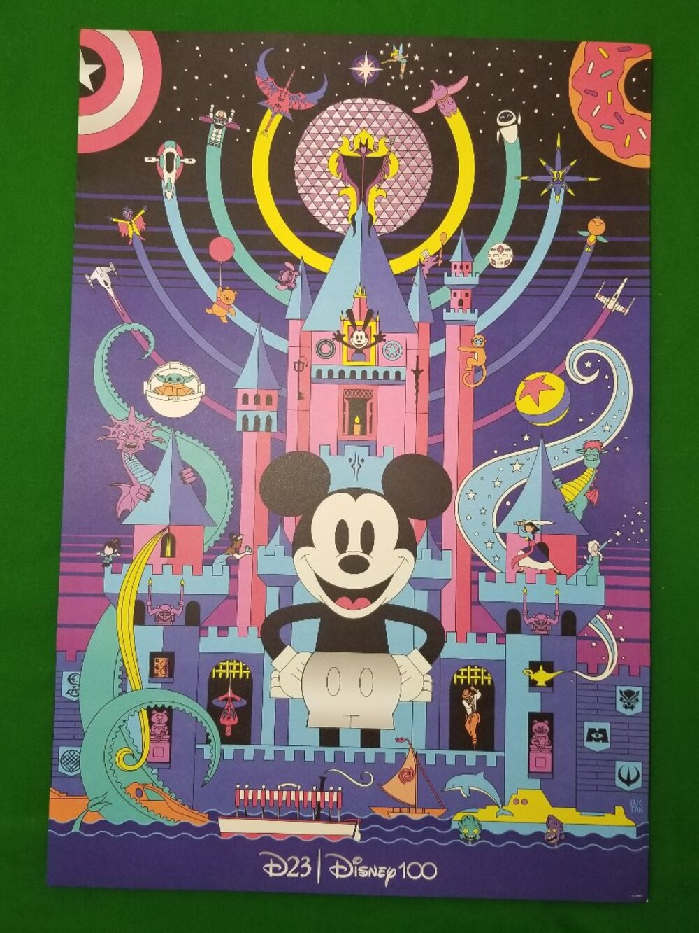 D23 Expo 2022 Exclusive Poster 58 Disney 100 Mickey Marvel Star Wars 13”x19”